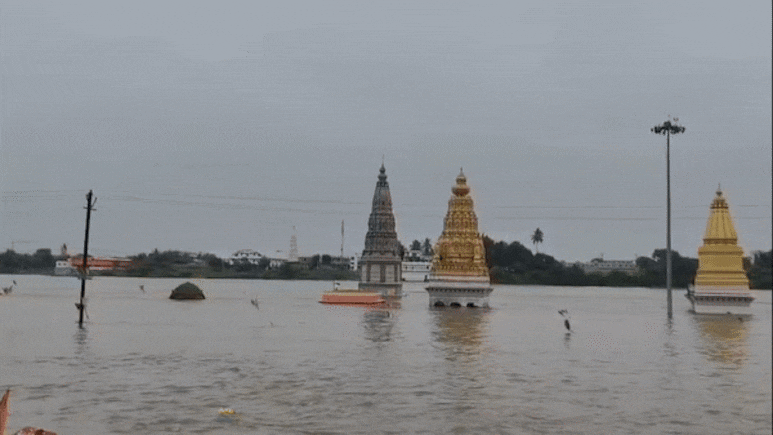 महाराष्ट्र का पंढरपुर फिर बाढ़ की चपेट में, भीमा नदी का जलस्तर बढ़ा; डूब गए मंदिर