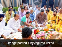 Delhi Chief Minister Rekha Gupta Performs Havan At BJP's New Delhi Headquarter