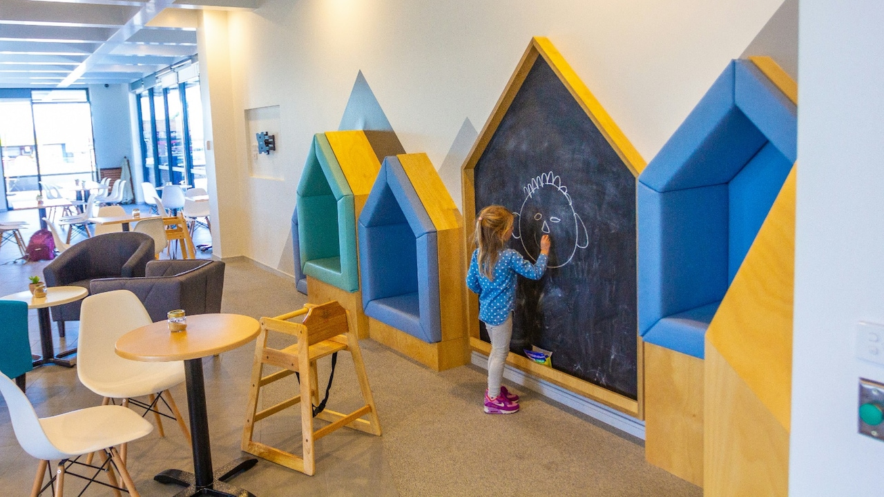 Add a blackboard to your kids room to make it more appealing