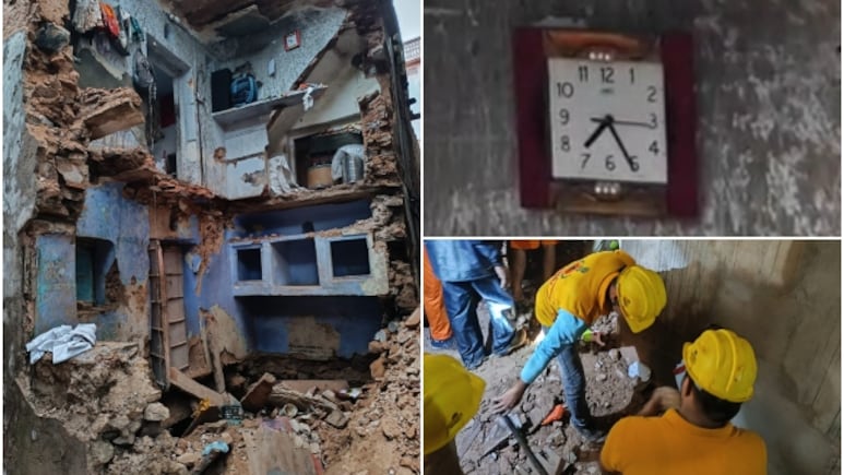 जयपुर में मकान ढहा: दीवार पर टंगी घड़ी चलती रही, मगर यहां बसने वाले लोगों की सांसे अटक गईं जयपुर में मकान ढहा: दीवार पर टंगी घड़ी चलती रही, मगर यहां बसने वाले लोगों की सांसे अटक गईं