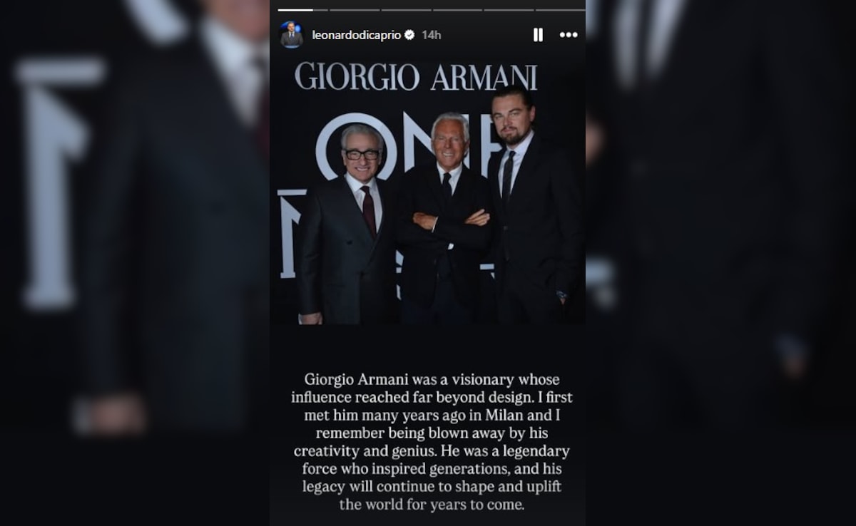 Leonardo Dicaprio pays tribute to Giorgio Armani. Photo: Instagram/leonardodicaprio Leonardo Dicaprio pays tribute to Giorgio Armani. Photo: Instagram/leonardodicaprio
