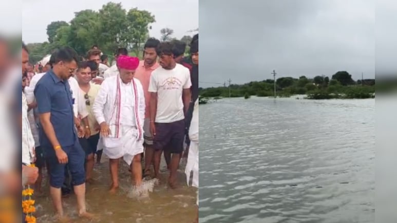 Rajasthan: 50 साल बाद रूपा नदी का जलभराव, केंद्रीय मंत्री भागीरथ चौधरी ने की पूजा-अर्चना Rajasthan: 50 साल बाद रूपा नदी का जलभराव, केंद्रीय मंत्री भागीरथ चौधरी ने की पूजा-अर्चना