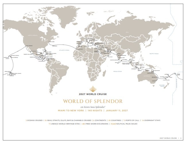 The world cruise map. Photo: Rssc.com The world cruise map. Photo: Rssc.com