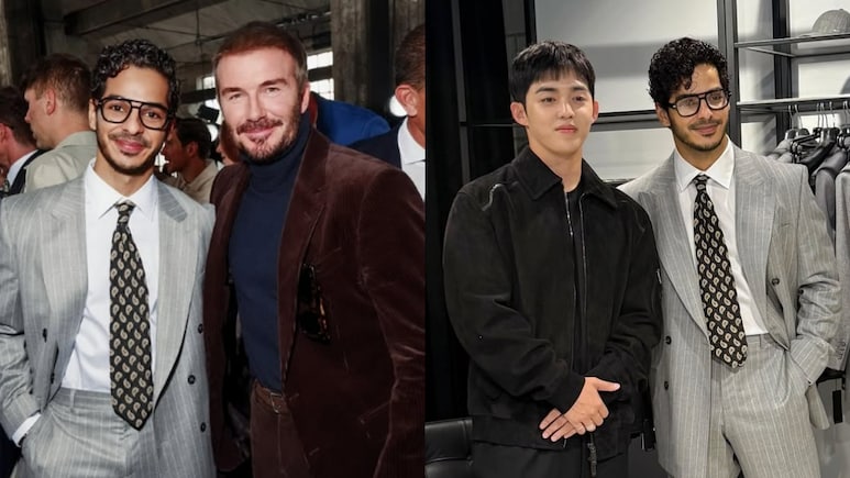 Ishaan Khatter's Stylish Milan Run-In With David Beckham And S.Coups Is the Crossover We Didn't Know We Needed