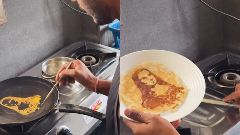 शख्स ने तवे पर बना डाला 'मोनालिसा ऑमलेट',  अनोखी क्रिएटिविटी ने किया हैरान, 2 करोड़ से ज्यादा लोगों ने देखा