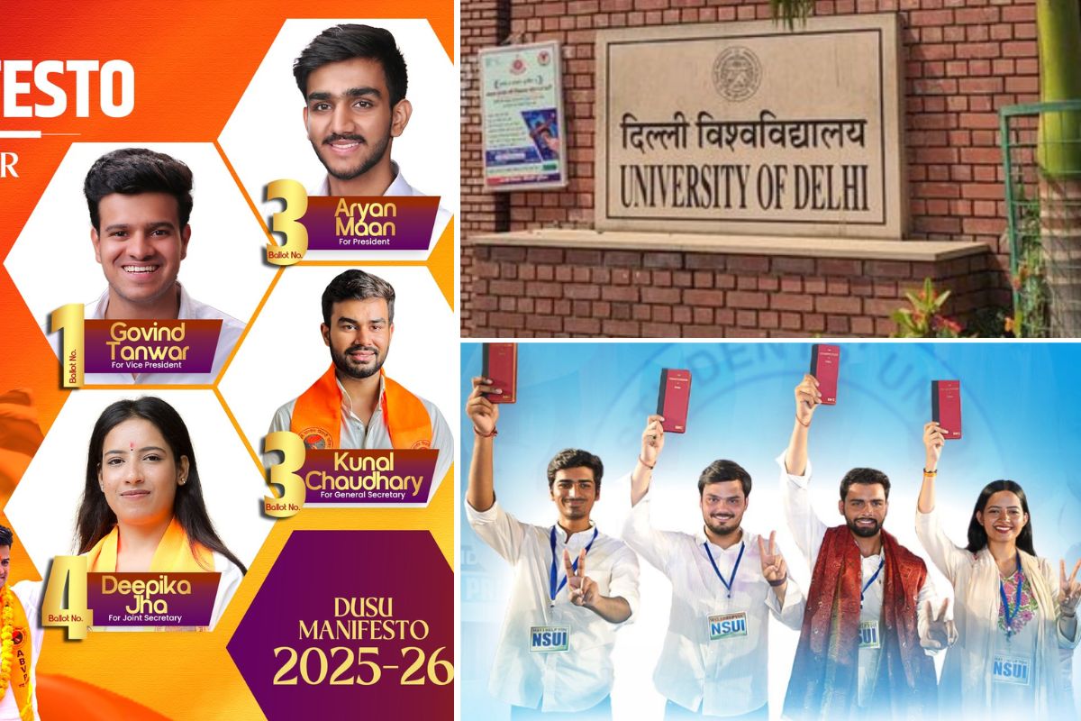 सेनेटरी पैड से लेकर AI तक… दिल्ली विश्वविद्यालय छात्रसंघ चुनाव में ABVP-NSUI ने किए क्या-क्या वादे?