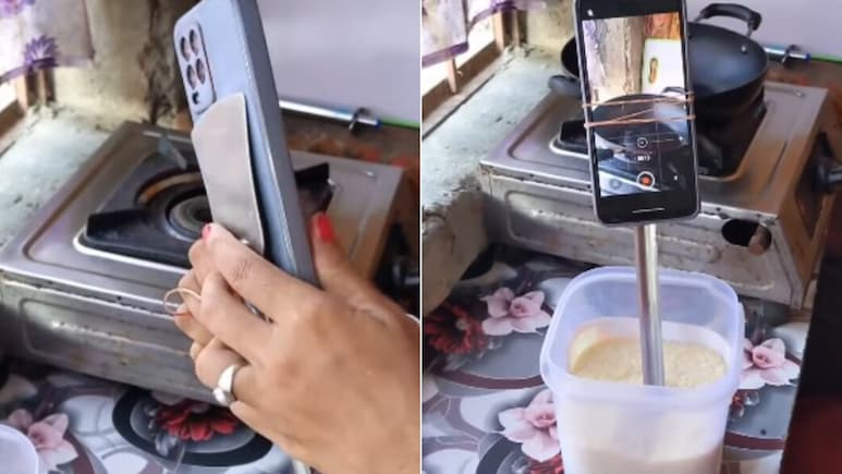 ट्राइपॉड के बिना Video शूट करने के लिए महिला ने बताया ऐसा जुगाड़, यूजर्स बोले- कमाल का हैक, 10 ऑन 10 आइडिया!