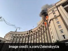 Smoke Seen Rising From Ukraine's Cabinet Building After Russian Strikes