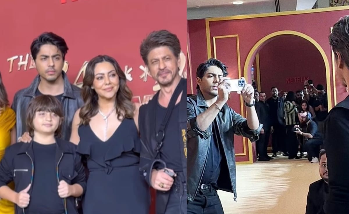 Aryan Khan Turns Photographer For Dad Shah Rukh Khan At The Ba***ds Of Bollywood Premiere, Gauri And Suhana Khan Join Them