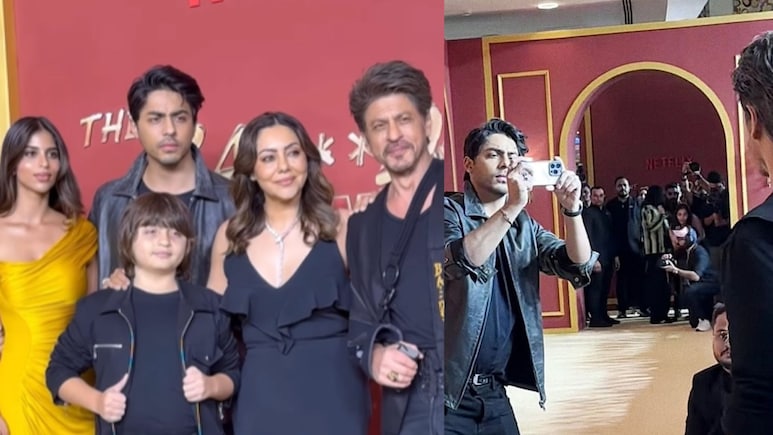 Aryan Khan Turns Photographer For Dad Shah Rukh Khan At <i>The Ba***ds Of Bollywood</i> Premiere, Gauri And Suhana Khan Join Them