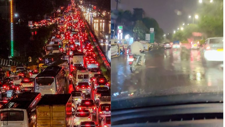Rainy Bliss vs Traffic Stress: Rain Revives Old Noida-Gurugram Rivalry Rainy Bliss vs Traffic Stress: Rain Revives Old Noida-Gurugram Rivalry