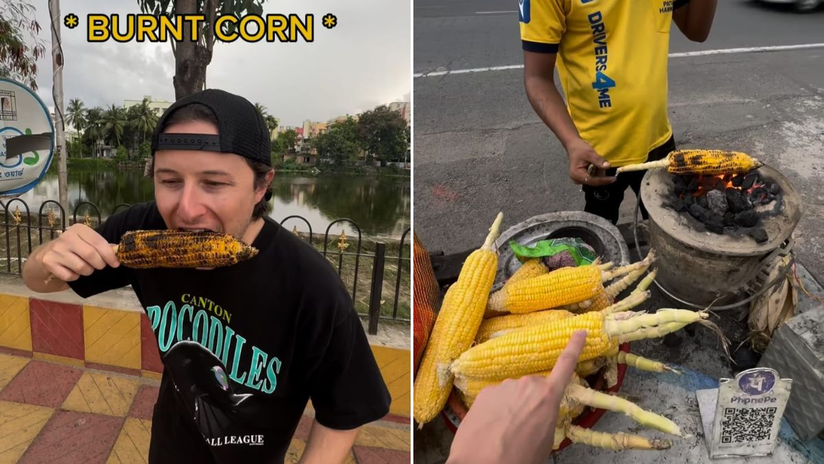 Foreign Vlogger Tries Indian-Style Roasted Corn On The Cob, His Reaction Is...