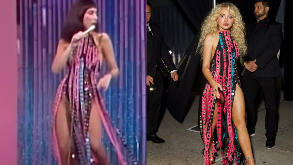Sabrina Carpenter Pays An Ode To Cher In A Vivid Fringe Bodysuit At VMAs After-Party