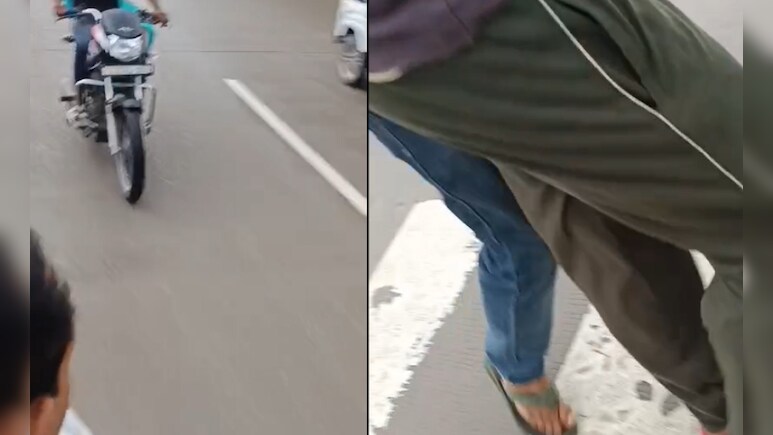 उत्तर प्रदेश: महिला ने बाइक से पीछाकर शख्स की कर दी धुनाई, कॉलर पकड़कर जड़े थप्पड़ 