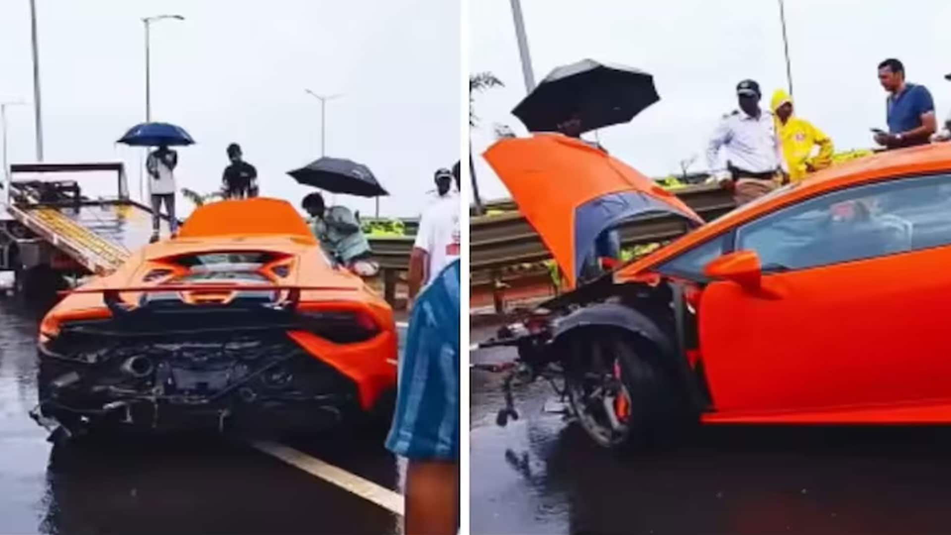 Video: Speeding Lamborghini Crashes Into Coastal Road Divider In Mumbai
