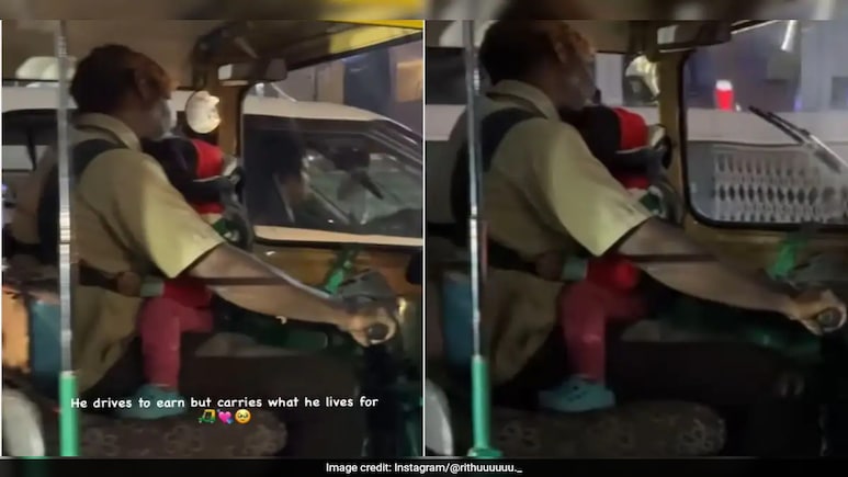 Watch: Heartwarming Moment Shows Bengaluru Auto Driver With Baby Strapped To Chest Watch: Heartwarming Moment Shows Bengaluru Auto Driver With Baby Strapped To Chest