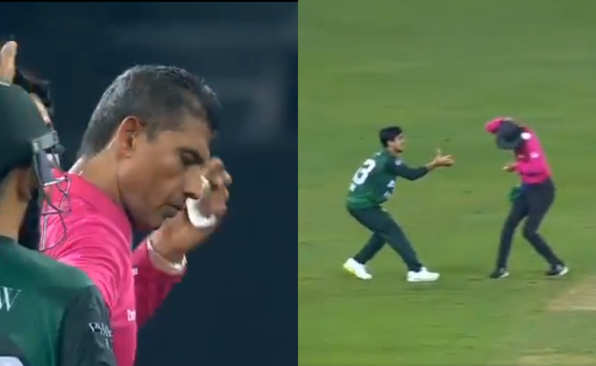 PAK vs UAE Match Live Score: अंपायर ने बीच मैच में छोड़ा मैदान, पाकिस्तानी खिलाड़ी के थ्रो पर हुए चोटिल