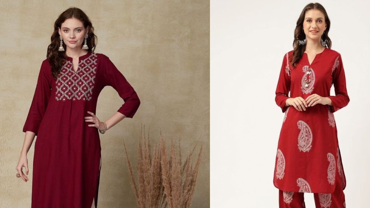 Wear a red kurti set on the 2nd Day of Navratri, symbolising power and devotion