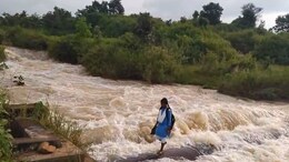 जशपुर में जान पर खेल स्कूल जा रहे बच्चे, चिंता में अभिभावक; बारिश के कहर से उफनता नाले की टूटी पुलिया