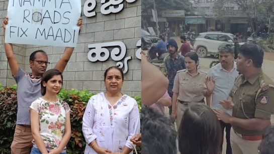 Video: Bengaluru Residents, Cops Face Off During Protests Over Potholes