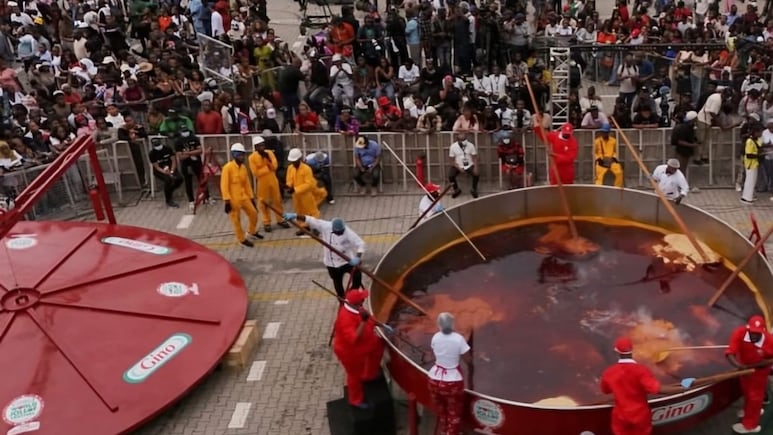 Nigerian Chef Attempts To Make World's Largest Pot Of Jollof Rice