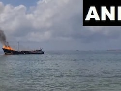 Video: Somalia-Bound Ship Catches Fire At Gujarat&#039;s Porbandar