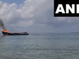 Video: Somalia-Bound Ship Catches Fire At Gujarat's Porbandar