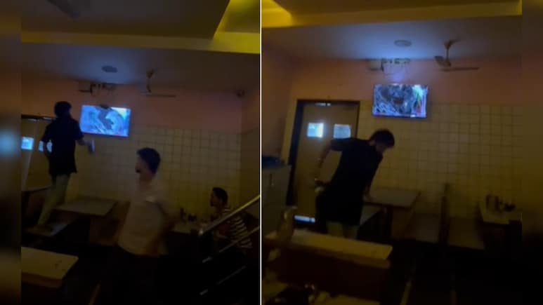 भारत-पाकिस्तान मैच दिखाने पर ठाणे के होटल बार में उद्धव गुट के नेता ने तोड़ा टीवी