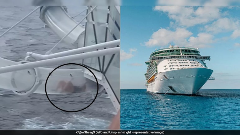 Shocking Video Shows Cruise Passenger Trapped In Water Slide Over Ocean Shocking Video Shows Cruise Passenger Trapped In Water Slide Over Ocean