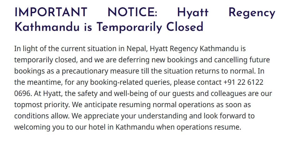 Screenshot: Hyatt Regency Kathmandu Screenshot: Hyatt Regency Kathmandu
