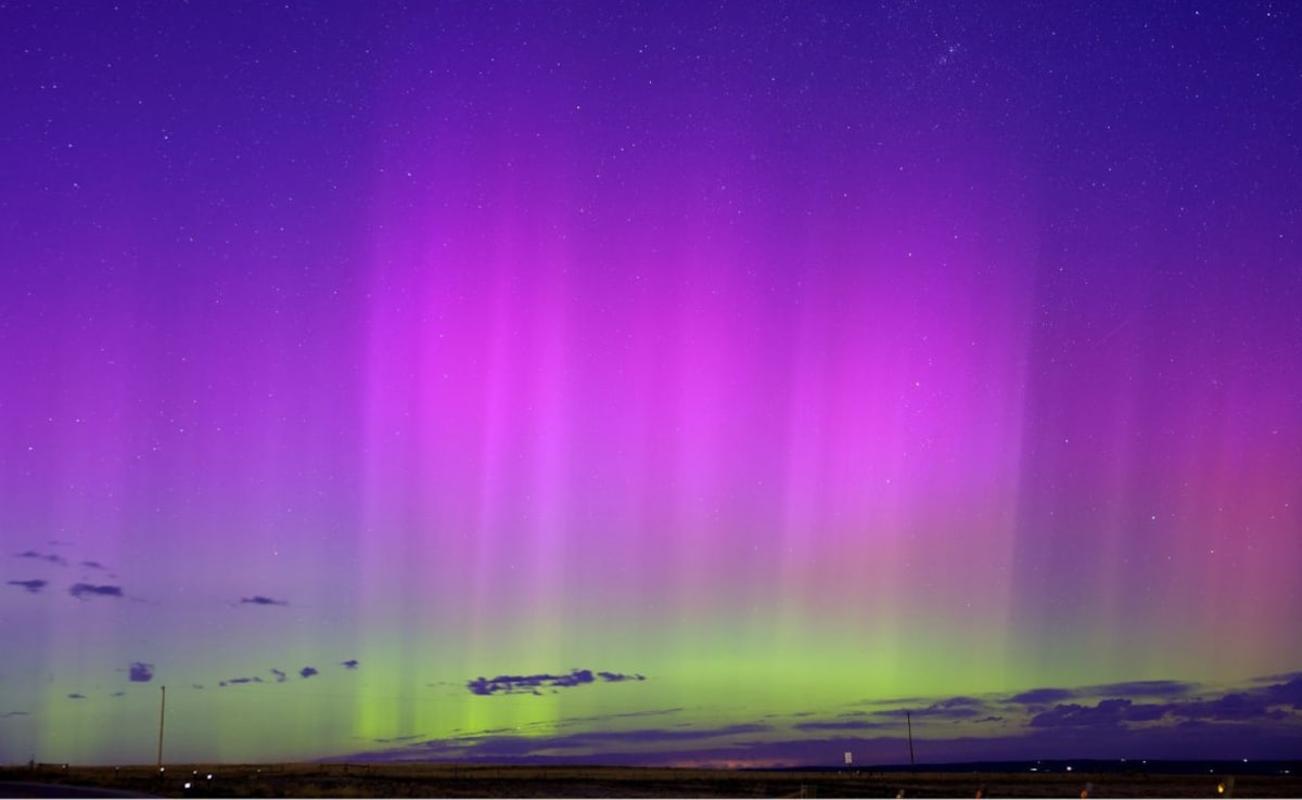Aurora show in north of Casper, Wyoming. Aurora show in north of Casper, Wyoming.
