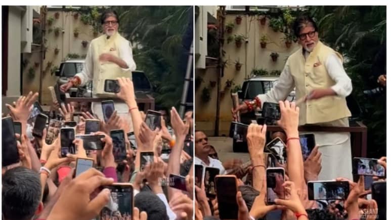 नवरात्रि के मौके पर अमिताभ बच्चन ने बांटी डांडिया और हेलमेट, वीडियो वायरल, यूजर्स बोले- आईफोन देते...