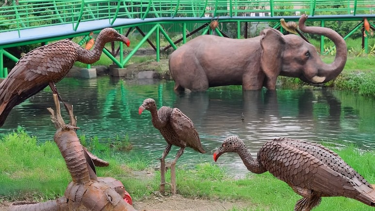 Animal Sculptures, Illuminates Pathways, Food Court: All About Noida's First Waste-To-Wonder Jungle Trail Park
