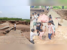 Rajasthan: 2 करोड़ रुपए की पुलिया पहली बरसात में ही बह गई, बीमार मरीज को चारपाई ले गए ग्रामीण