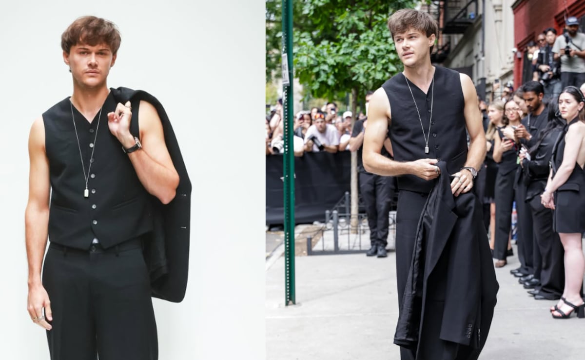 Christopher attends the Calvin Klein show at NYFW in all black. Photo: Instagram/chrisbriney_ Christopher attends the Calvin Klein show at NYFW in all black. Photo: Instagram/chrisbriney_