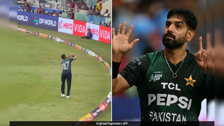 IND vs PAK: 6-0… हारिस रऊफ ने फैन्स की तरफ देखकर किया ऐसा इशारा, भारत-पाक मैच में मचा बवाल