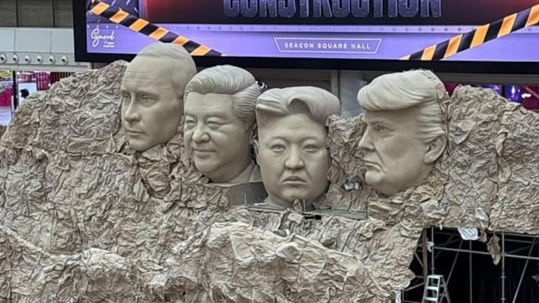 Satirical 'Mount Rushmore' Featuring Trump, Putin, Xi, And Kim Unveiled In Thailand Mall