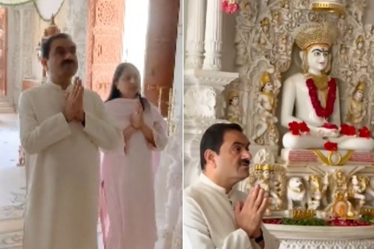 गौतम अदाणी पत्नी के साथ पहुंचे अहमदाबाद जैन मंदिर, भगवान के दर्शन-पूजन कर लिए आशीर्वाद