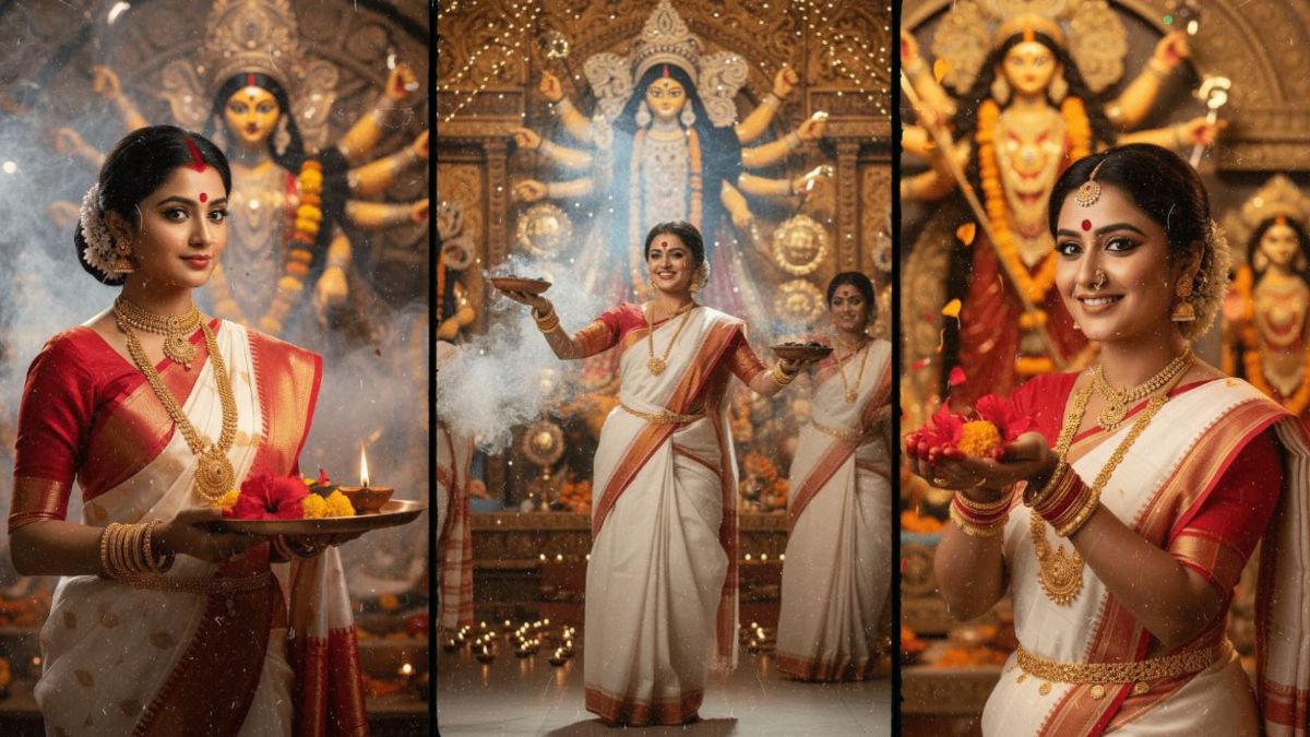 दुर्गा पूजा लुक वाली AI इमेज ने मचाया धमाल, बनाने के लिए Gemini Nano Banana AI पर डालें ये आसान Prompts