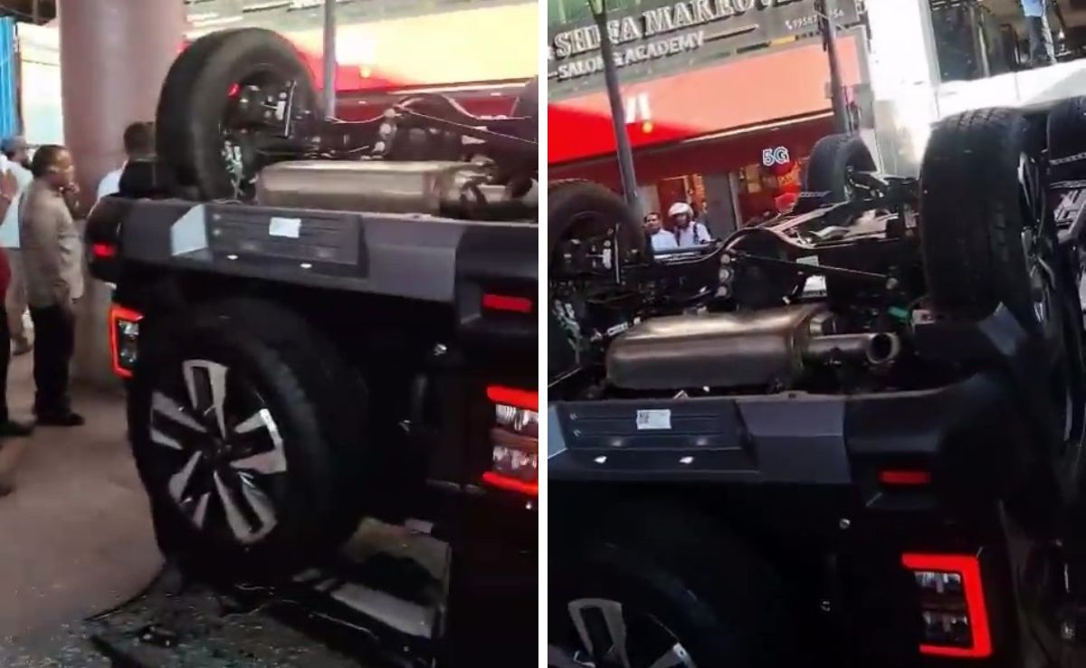 She Wanted To Crush Lemon With Thar, SUV Flew Out Of Showroom's 1st Floor