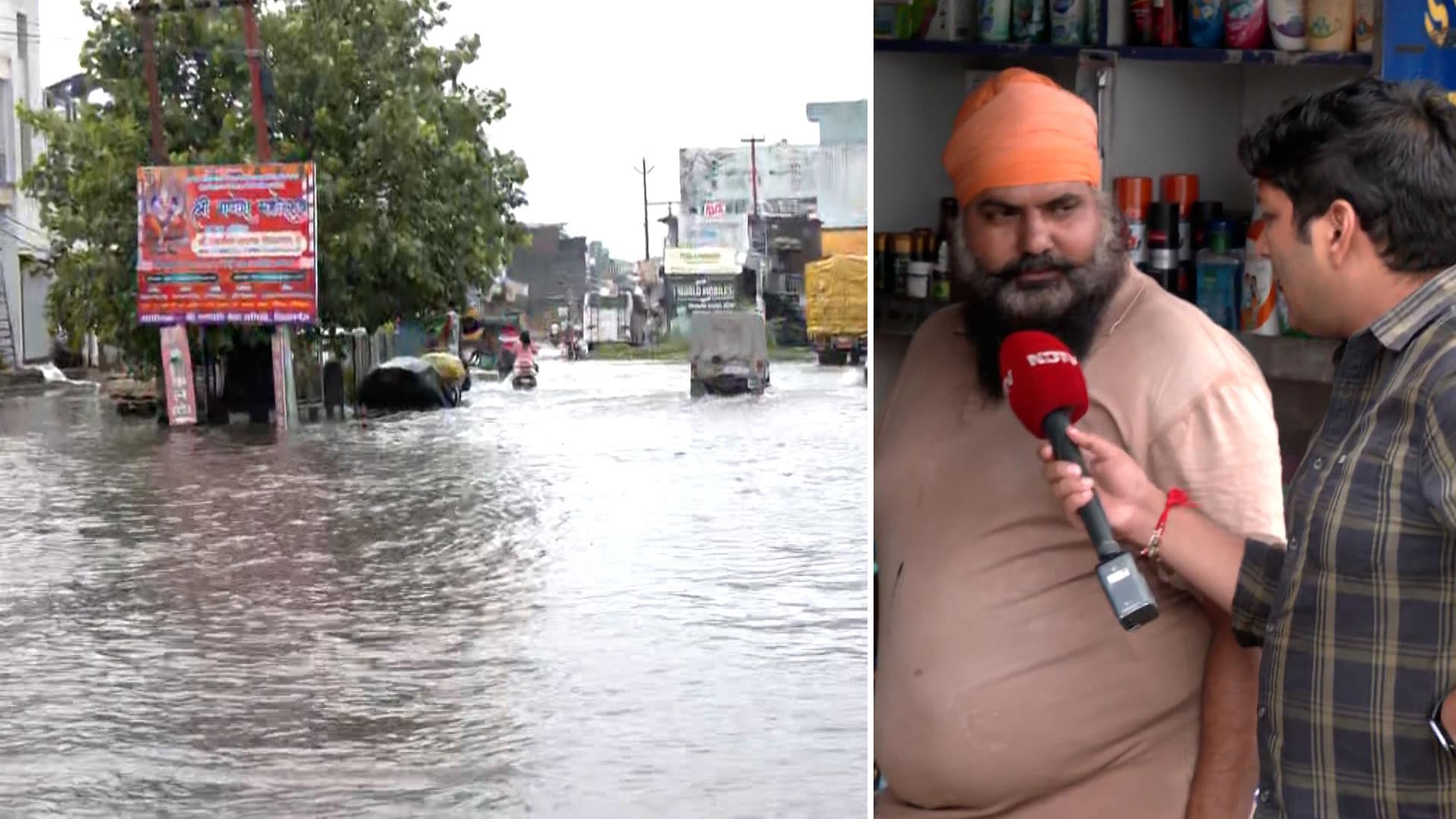 Video : Sitarganj Flooded: National Highway Submerged, Shops Underwater As Torrential Rains Lash Uttarakhand