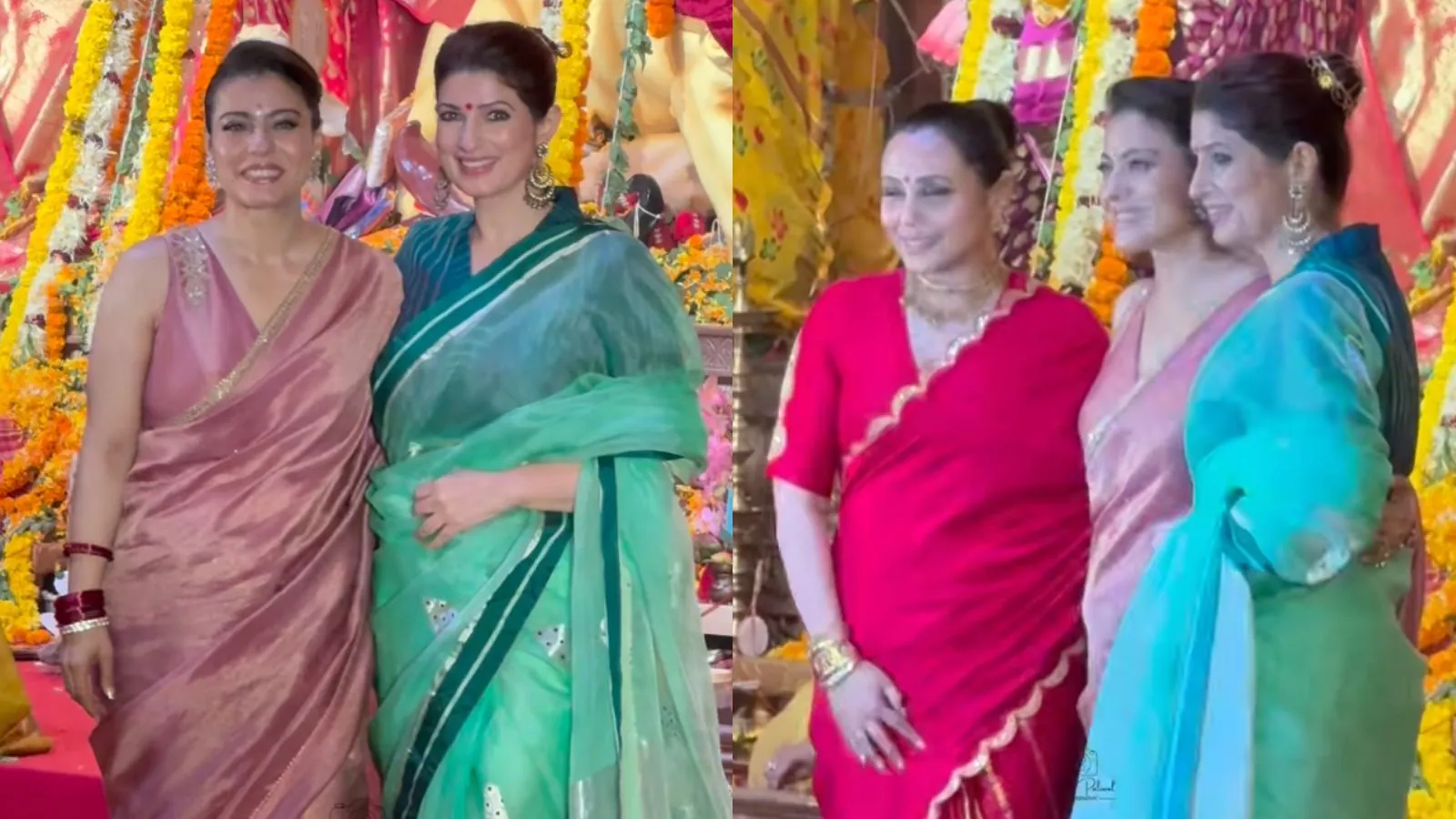 Video: <i>Two Much</i> Co-Hosts Kajol And Twinkle Celebrate Durga Puja, Rani Mukerji Joins