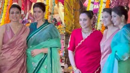 Video: <i>Two Much</i> Co-Hosts Kajol And Twinkle Celebrate Durga Puja, Rani Mukerji Joins