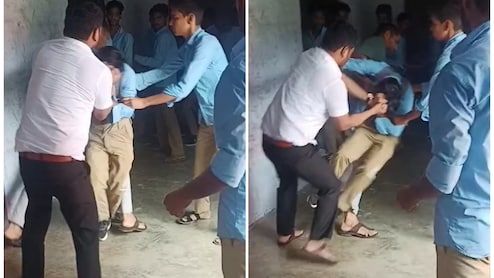 बस लंच के समय दूसरी क्लास में.... यूपी के हरदोई में स्‍कूल टीचरों ने छात्र को बुरी तरह पीटा