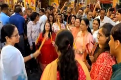 BJP Hits Out At Mamata Banerjee After 'Dandiya' At Puja Pandal Amid Rain Tragedya BJP Hits Out At Mamata Banerjee After 'Dandiya' At Puja Pandal Amid Rain Tragedya