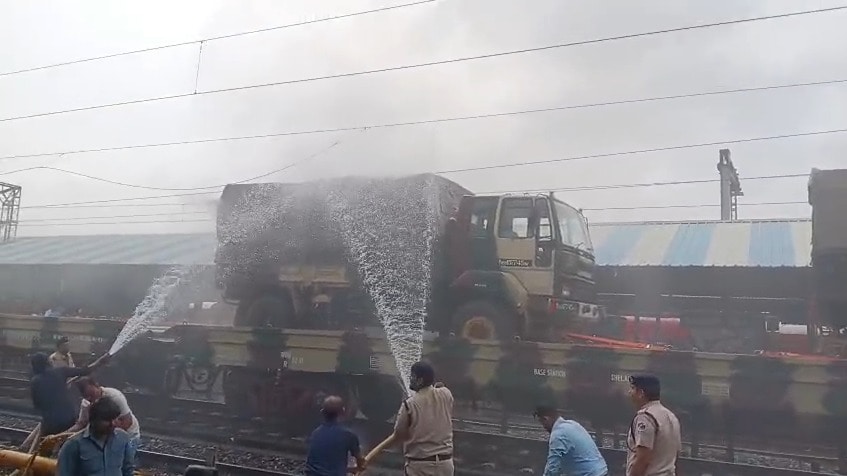 Ujjain Army Truck Fire Ujjain Army Truck Fire