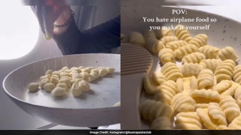 Passenger Makes Fresh Pasta On Flight, Video Goes Viral But Internet Is Divided Passenger Makes Fresh Pasta On Flight, Video Goes Viral But Internet Is Divided