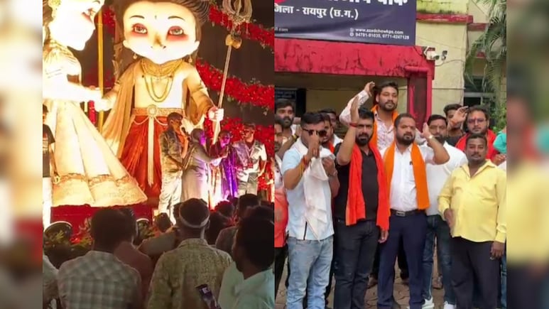 कार्टून मूर्ति, एआई फोटो और फूहड़ गाने का विरोध, रायपुर के इस गणेश पंडाल पर लगा प्रतिबंध कार्टून मूर्ति, एआई फोटो और फूहड़ गाने का विरोध, रायपुर के इस गणेश पंडाल पर लगा प्रतिबंध