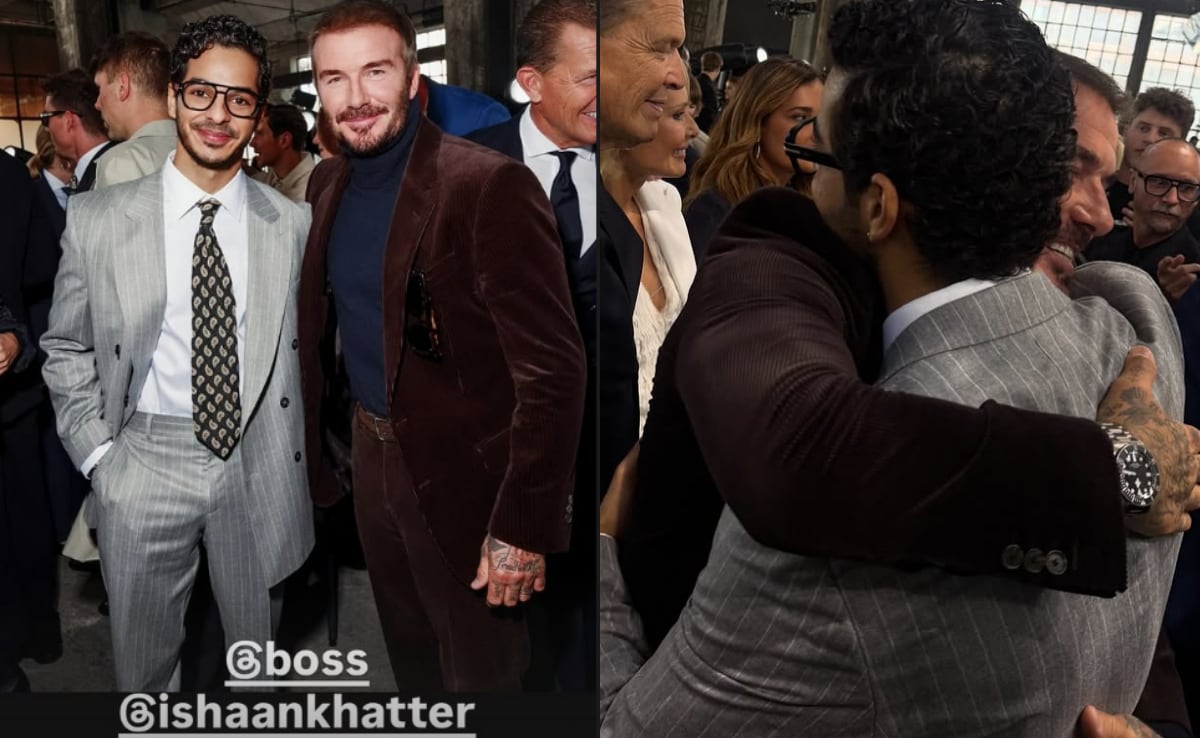 Ishaan Kahtter meets David Beckham at Milan Fashion Week. Photo: Instagram/DavidBeckham Ishaan Kahtter meets David Beckham at Milan Fashion Week. Photo: Instagram/DavidBeckham