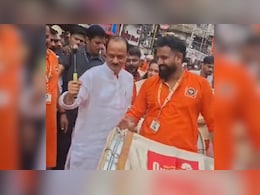 Watch: Ajit Pawar Plays Dhol During Ganpati Visarjan